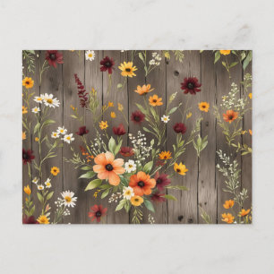 Rustic Watercolor Florals with Wildflowers Postcard