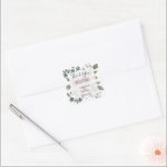 Rustic watercolor flowers Thank You wedding Square Sticker<br><div class="desc">Rustic watercolor flowers Thank You wedding Square Sticker.
Nice way to say "thank you" to your wedding guests.
Add your own text and names to personalise.</div>