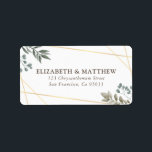 Rustic Watercolor Foliage Wedding Address Label<br><div class="desc">Composed of serif typography. All against a backdrop of white background with watercolor foliage and geometric frame. 

This is designed by White Paper Birch Co.,  exclusive for Zazzle.

Available here:
http://www.zazzle.com/store/whitepaperbirch</div>