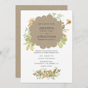 Rustic Watercolor Forest Wedding Invitation