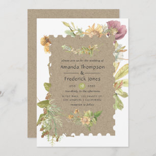 Rustic Watercolor Forest Wedding Invitation