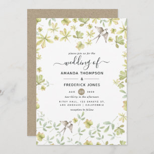 Rustic Watercolor Forest Wedding Invitation