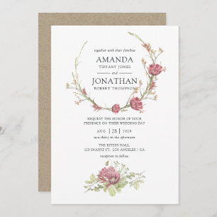 Rustic Watercolor Forest Wedding Invitation