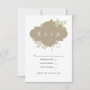 Rustic Watercolor Forest Wedding RSVP Card