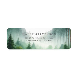 Rustic Watercolor Green Forest Destiantion Wedding