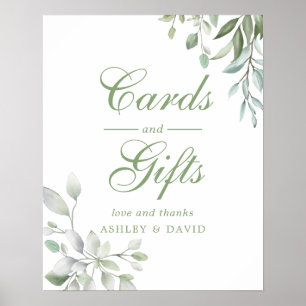 Rustic Watercolor Greenery Floral Cards & Gifts Poster