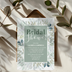 Rustic Watercolor Greenery Invitation