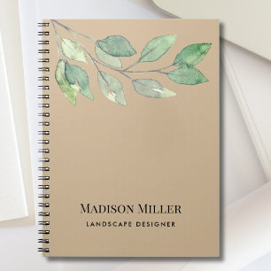Rustic Watercolor Greenery Notebook