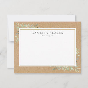 Rustic Watercolor Greenery Professional Card