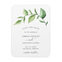 Rustic Watercolor Greenery Sprig Save the Date