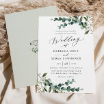Rustic Watercolor Greenery Wedding Invitation<br><div class="desc">This elegant Rustic Greenery collection features mixed watercolor greenery botanicals,  modern calligraphy script paired with a classy serif font in black and a custom monogram on the back. Matching items available.</div>