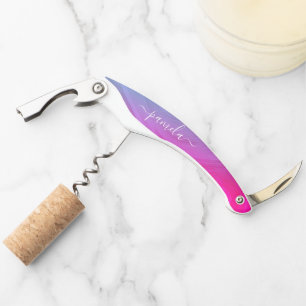 Rustic Watercolor Holographic Bridesmaid Name  Corkscrew