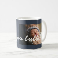 Rustic Watercolor I Love Bubbe Mug - Navy
