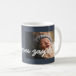 Rustic Watercolor I Love Zayde Mug - Navy<br><div class="desc">Give a gift that will melt grandpa's heart. This customisable photo mug features the phrase,  "I love you zayde!". All text fully customisable. Perfect as a gift for the Holidays,  Hanukkah,  a birthday or Father's Day. Look for coordinating products from Parcel Studios.</div>