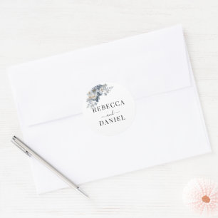 rustic watercolor illustration of a floral classic round sticker