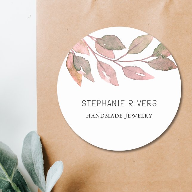 Rustic Watercolor Jewellery Maker Classic Round Sticker (Creator Uploaded)