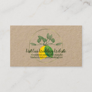 Rustic Watercolor Lemon Lime Wedding Website Cards