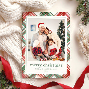 Rustic Watercolor Merry Christmas Holiday Card
