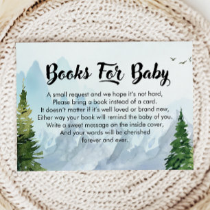 Rustic Watercolor Mountain Books For Baby Enclosure Card