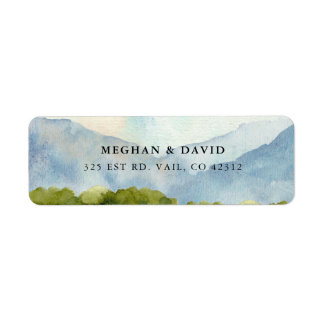 Rustic Watercolor Mountain Winter Wedding