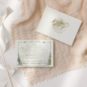 Rustic Watercolor Mountains Meal Choice RSVP Card