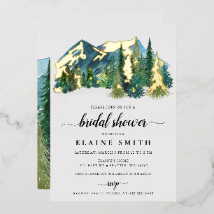 Rustic Watercolor Mountains Pine Bridal Shower