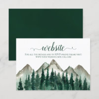 Rustic Watercolor Mountains & Pine Wedding Website