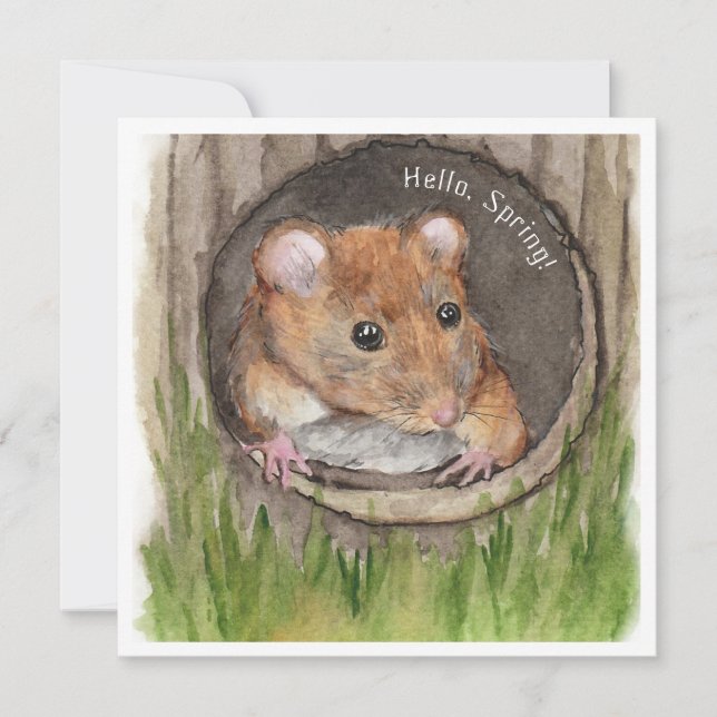 Rustic Watercolor Mouse (Front)