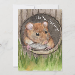 Rustic Watercolor Mouse Save The Date