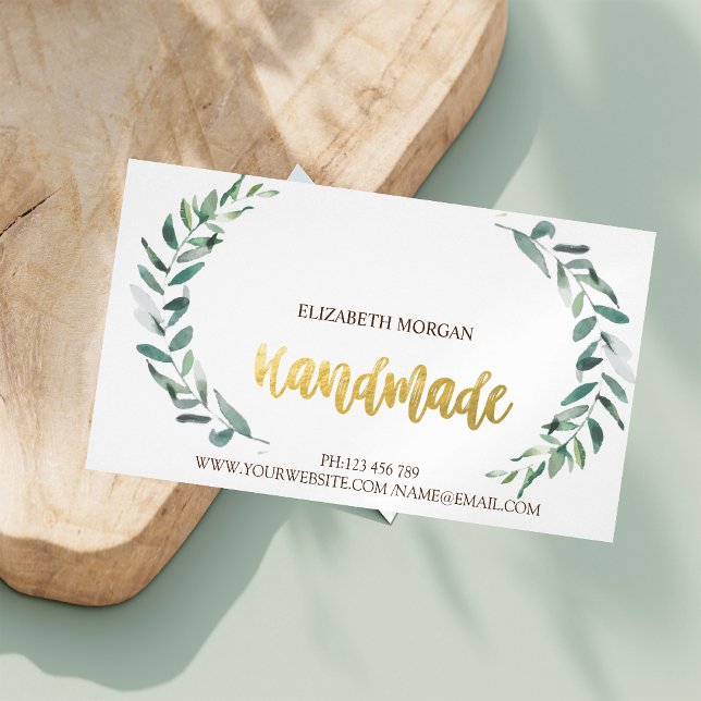Rustic, Watercolor Olive Branch,Handmade Magnetic Business Card (Creator Uploaded)
