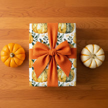 Rustic Watercolor Orange Pumpkin Patch Autumn