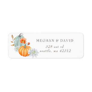 Rustic Watercolor Orange Pumpkins Fall Wedding