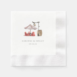 Rustic Watercolor Outdoor Venue Napkin