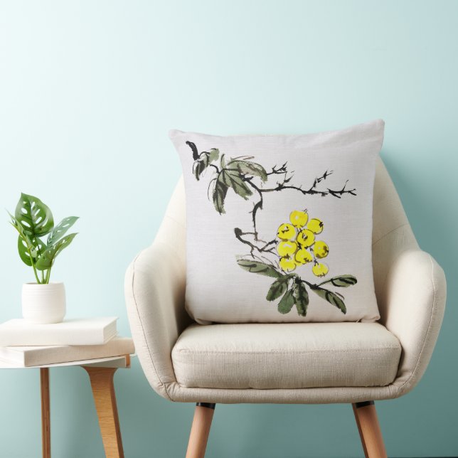 Rustic Watercolor Painting Botanical Fruit Tree Cushion (Chair)