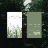 Rustic Watercolor Pine Forest Logo