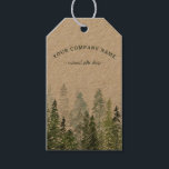 Rustic Watercolor Pine Forest Logo Custom Gift Tags<br><div class="desc">This design features a forest of pine trees in muted shades of forest green. Also great for forest or woods wedding favours.</div>