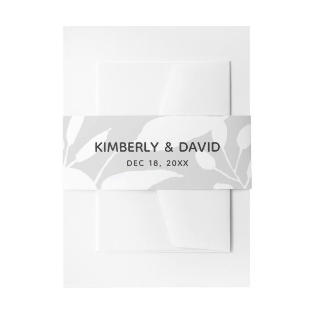 Rustic Watercolor Pink Floral Wedding Invitation Belly Band (Front Example)