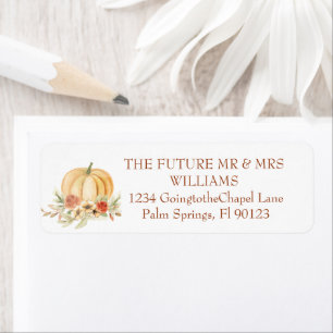 Rustic Watercolor Pumpkin Wedding Return Address