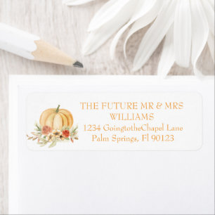 Rustic Watercolor Pumpkin Wedding Return Address L