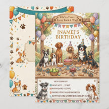 Rustic Watercolor Puppy Dog Any Age Birthday Party