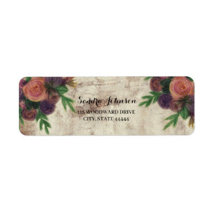 Rustic Watercolor Rose & Mason Jar Wedding Label