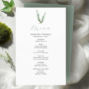 Rustic Watercolor Rosemary Budget Wedding Menus Flyer