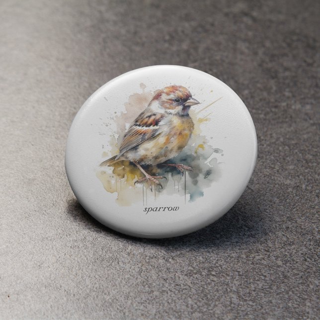 Rustic Watercolor Sparrow, custom Bottle Opener (Creator Uploaded)