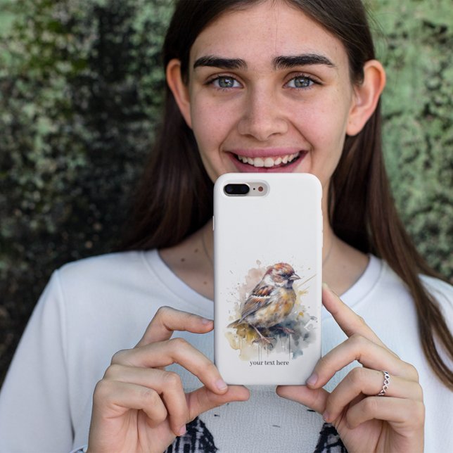 Rustic Watercolor Sparrow, custom Case-Mate iPhone Case (Creator Uploaded)