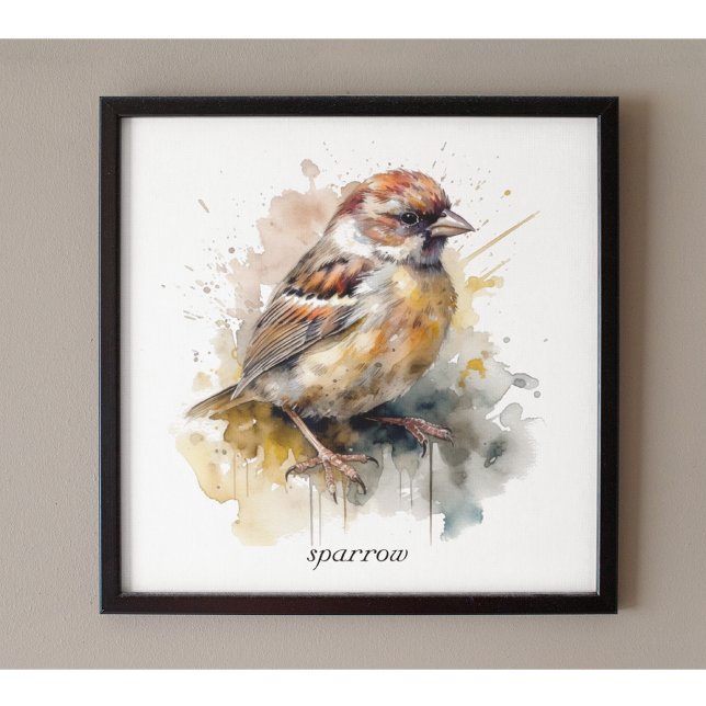Rustic Watercolor Sparrow, custom Poster (Creator Uploaded)