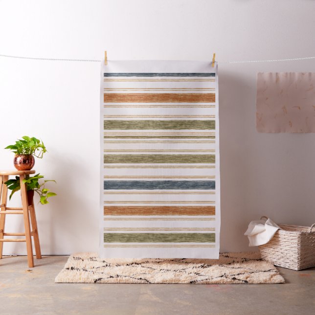 Rustic Watercolor Striped Fabric (In Situ)