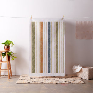 Rustic Watercolor Striped Fabric