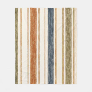 Rustic Watercolor Striped Throw Blanket Boho