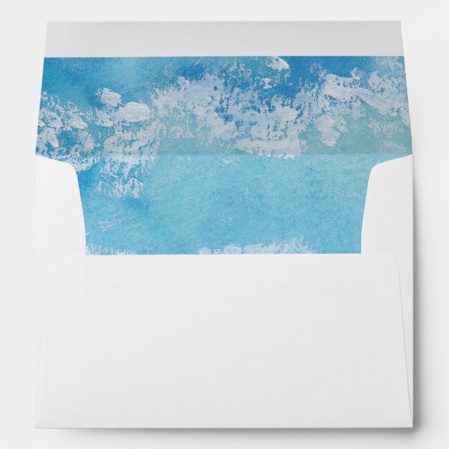Rustic Watercolor Summer Sea Beach Envelope (Back (Bottom))