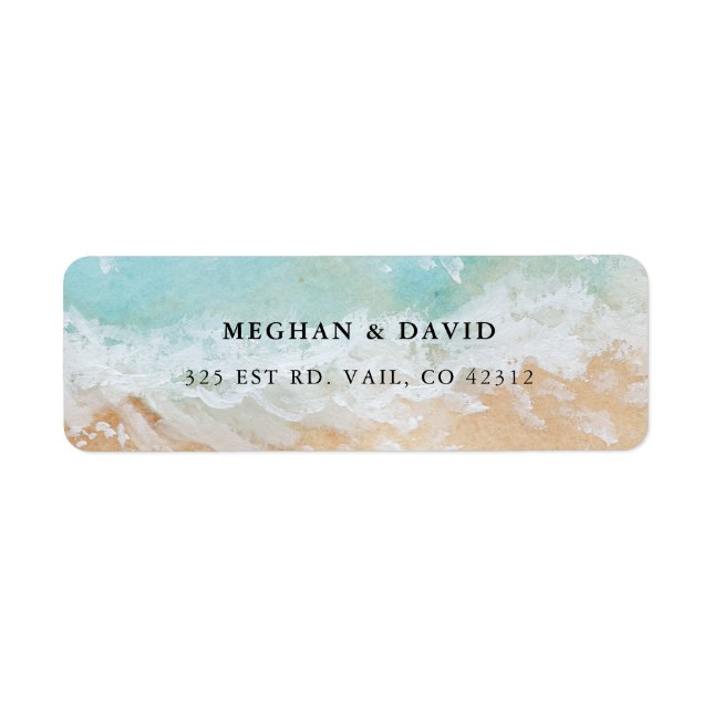 Rustic Watercolor Summer Sea Beach Wedding (Front)